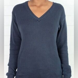 Brandy Melville V-Neck Sweater in Navy Blue